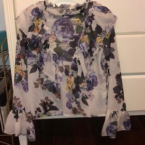 Floral ruffle blouse